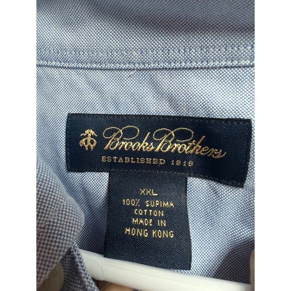 Brooks Brothers Men's Size XXL Supima Cotton Blue Button Down Shirt - Picture 2 of 8